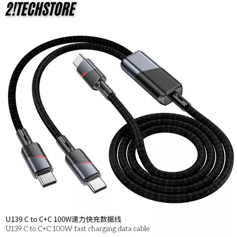 Cáp sạc Type-C Hoco U139 100W sạc nhanh 2in1 Type C To Type C + LN