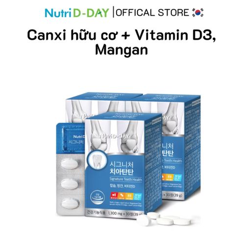 Viên Uống Bổ Sung Canxi Hữu Cơ Nutri D-DAY Hàn Quốc - Hỗ Trợ Sức Khỏe Xương Khớp & Phát Triển Chiều Cao Cho Trẻ Em