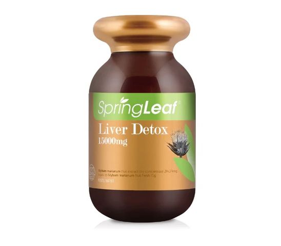 Viên Uống Thải Độc Gan SpringLeaf Liver Detox 15000mg - Bảo Vệ Gan, Hỗ Trợ Tiêu Hóa, 120 Viên Hữu Cơ Từ Úc