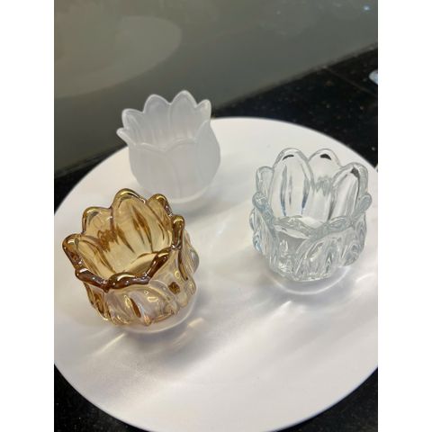 Chân Nến Thủy Tinh Hoa TULIP Trong Suốt - Trang Trí Nhà Đẹp, Quà Tặng Tâm Linh Ý Nghĩa