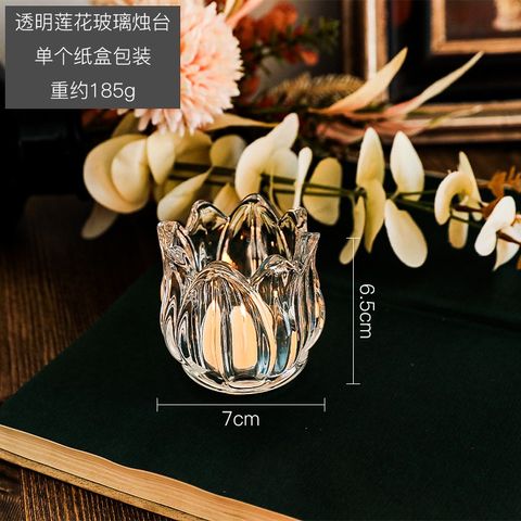 Chân Nến Thủy Tinh Hoa TULIP Trong Suốt - Trang Trí Nhà Đẹp, Quà Tặng Tâm Linh Ý Nghĩa