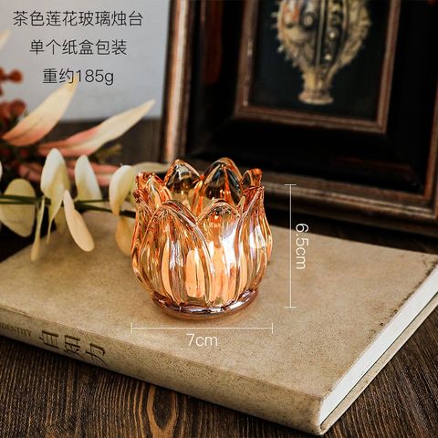 Chân Nến Thủy Tinh Hoa TULIP Trong Suốt - Trang Trí Nhà Đẹp, Quà Tặng Tâm Linh Ý Nghĩa