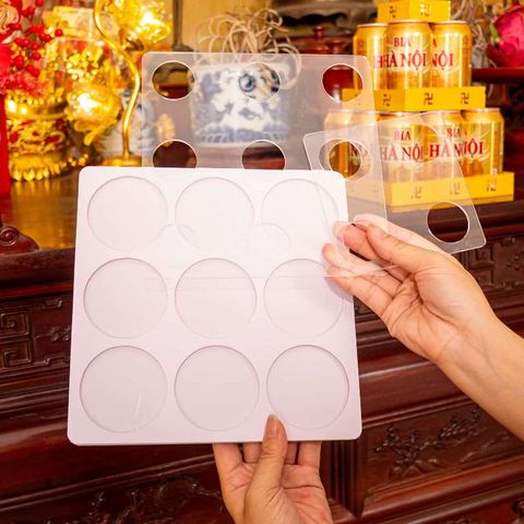 Tháp Nước Mica 3 Tầng Tròn & Vuông - Dụng Cụ Bày Lễ Cúng Gia Tiên, Đi Lễ Chùa, Hoạt Động Tâm Linh, Chất Liệu Cao Cấp