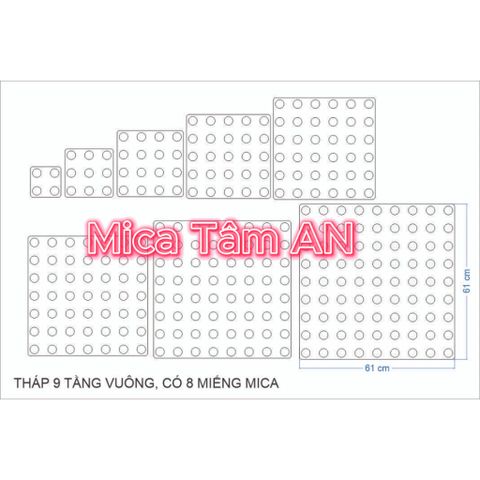 Tháp Nước 9 Tầng Vuông Cao Cấp - Đồ Lễ Tâm Linh Đi Chùa, Đền, Phủ - Dễ Dàng Tháo Rời, Di Chuyển, Đựng Nước Trà Mật Ong