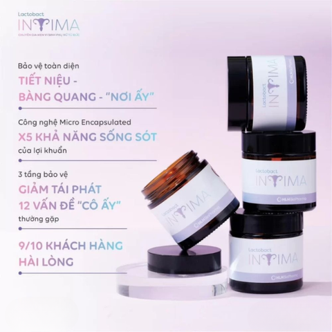 Men Vi Sinh Phụ Khoa Lactobact Intima - Giúp Giảm Viêm Ngứa Vùng Kín và Nấm Candida 30 Viên - Hỗ Trợ Sức Khỏe Âm Đạo và Tiết Niệu