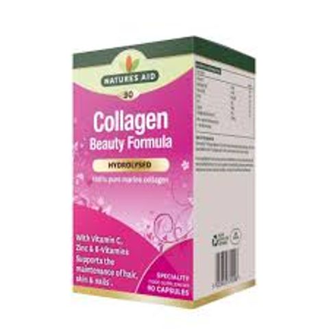 Collagen Beauty Formula NATURES AID - Viên uống bổ sung Collagen, Zinc, Vitamin C và Vitamin B cho làn da khỏe đẹp, ngăn ngừa lão hóa