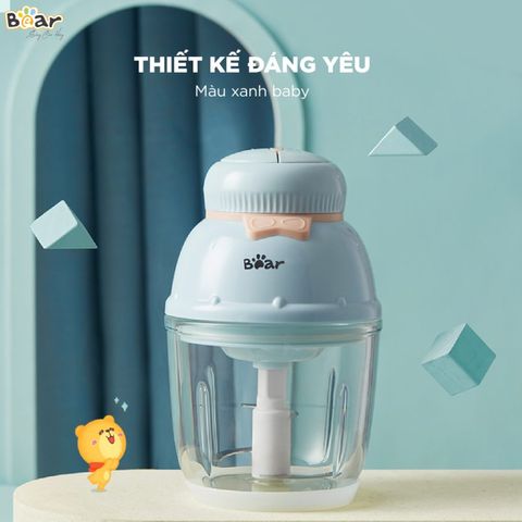 Máy Xay Ăn Dặm Bear GR-B06V1 - Thiết Kế Dễ Thương, Dung Tích 0.6L, Xay Thực Phẩm Nhỏ, Gia Vị, an toàn cho Bé
