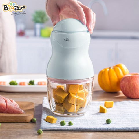 Máy Xay Ăn Dặm Bear GR-B03V8 - Cối Thủy Tinh 300ml, 8 Lưỡi Dao Sắc Bén, Lý Tưởng Cho Thực Phẩm Cho Bé
