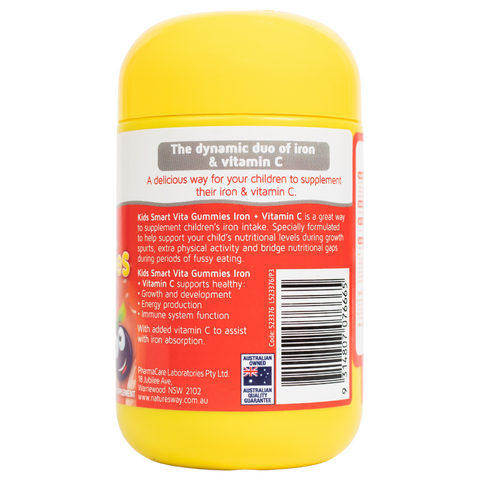 Kẹo dẻo bổ sung sắt và vitamin C Nature’s Way Kids Smart Vita Gummies - Tăng cường sức khỏe và đề kháng cho trẻ - 60 viên