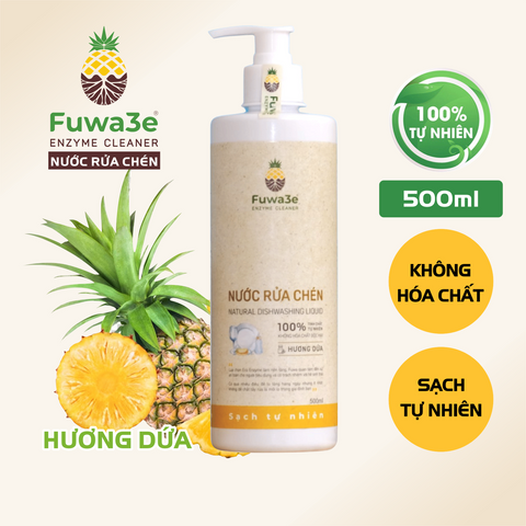 Nước Rửa Chén Fuwa3e 500ml - Chiết Xuất Dứa An Toàn, Làm Sạch Nhanh, Giàu Dưỡng Chất Cho Da T tay Nhạy Cảm