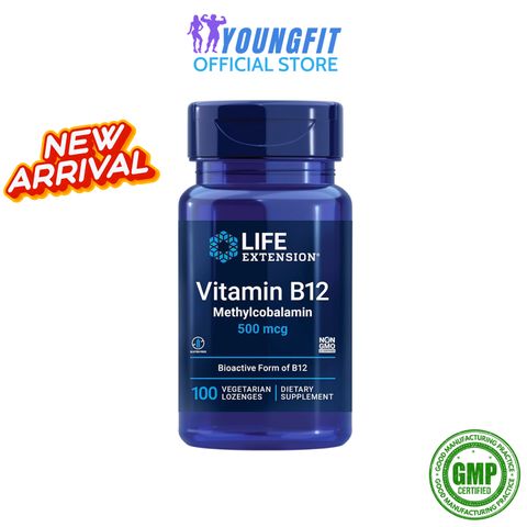 Viên Uống Vitamin B12 Methylcobalamin Life Extension Tăng Cường Hệ Tuần Hoàn Sức Khỏe Tổng Thể (Hộp 60 - 100 viên) - YoungFit