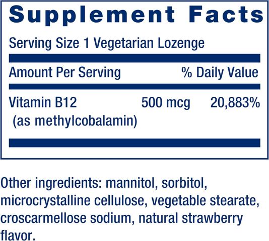 Viên Uống Vitamin B12 Methylcobalamin Life Extension Tăng Cường Hệ Tuần Hoàn Sức Khỏe Tổng Thể (Hộp 60 - 100 viên) - YoungFit