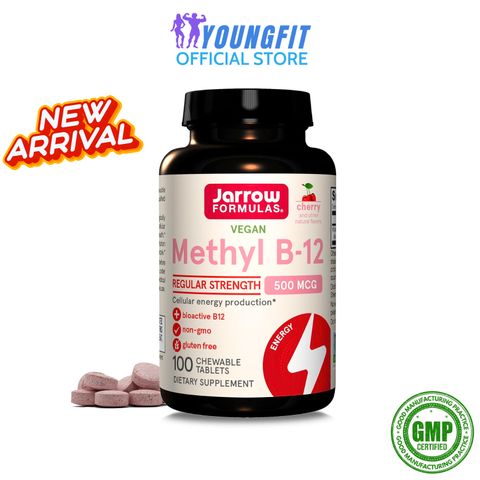 Viên Uống Vitamin B12 Methylcobalamin Jarrow FOMULAS - Hỗ Trợ Sức Khỏe Hệ Thần Kinh & Tim Mạch (Hộp 100 Viên)