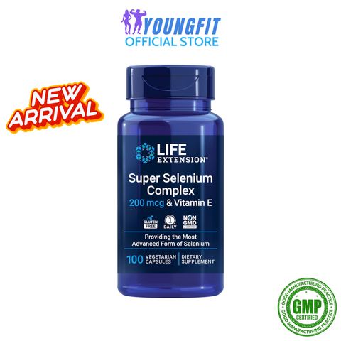 Viên Uống Selenium Super Vitamin E Life Extension Nhập Mỹ Tăng Cường Sức Khỏe (Hộp 100 viên) - YoungFit
