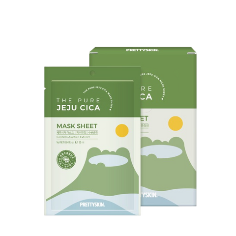 Mặt Nạ Dưỡng Ẩm The Pure Jeju Cica Prettyskin - Chăm Sóc Da Khỏe Mạnh, Giảm Viêm, Cung Cấp Độ Ẩm Nhanh Chóng