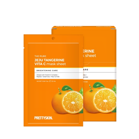 Mặt Nạ Dưỡng Trắng Da Prettyskin The Pure Jeju Tangerine Vita C - Làm Sáng, Cấp Ẩm, Ngăn Ngừa Lão Hóa Da Ở Mọi Lứa Tuổi