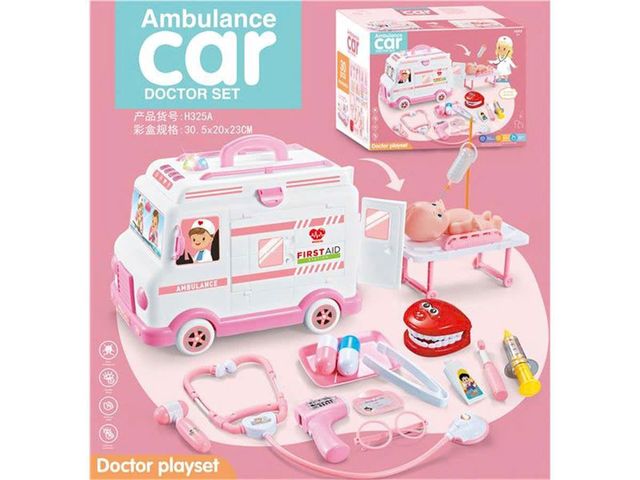 Bộ Đồ Chơi Bác Sĩ H325 - Mô Hình Xe Cứu Thương Thú Vị Cho Trẻ Em, Khám Phá Nghề Nghiệp Y Tế và Phát Triển Kỹ Năng Giao Tiếp