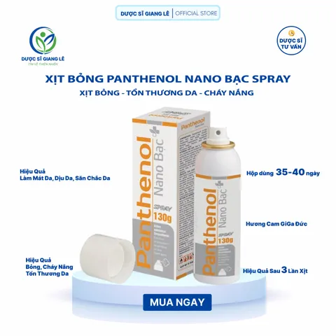 Xịt Bỏng Panthenol Nano Bạc GIGA Đức - Phục Hồi Nhanh Da Bị Tổn Thương, Dưỡng Ẩm, Chống Viêm, An Toàn Cho Người Lớn Và Trẻ Nhỏ