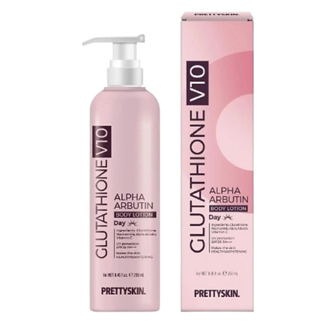 Kem Dưỡng Thể Ban Ngày Pretty Skin Glutathione V10 Alpha Arbutin - Sữa Dưỡng Trắng Da Hàn Quốc 250ml, Cấp Ẩm và Nâng Tone Da