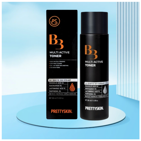 Toner Hỗ trợ Cấp ẩm Làm dịu da Prettyskin B3 Multi Active - Nước Hoa Hồng Dưỡng Sáng, Kiểm Soát Dầu và Làm Thoáng Lỗ Chân Lông (205ml)