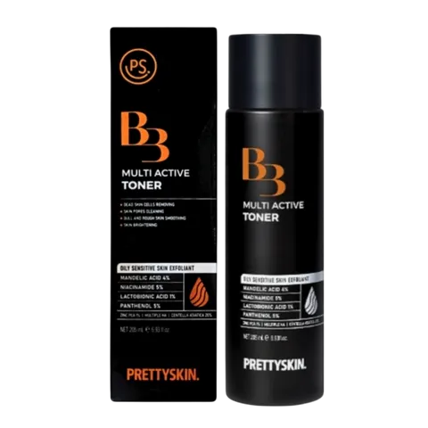 Toner Hỗ trợ Cấp ẩm Làm dịu da Prettyskin B3 Multi Active - Nước Hoa Hồng Dưỡng Sáng, Kiểm Soát Dầu và Làm Thoáng Lỗ Chân Lông (205ml)