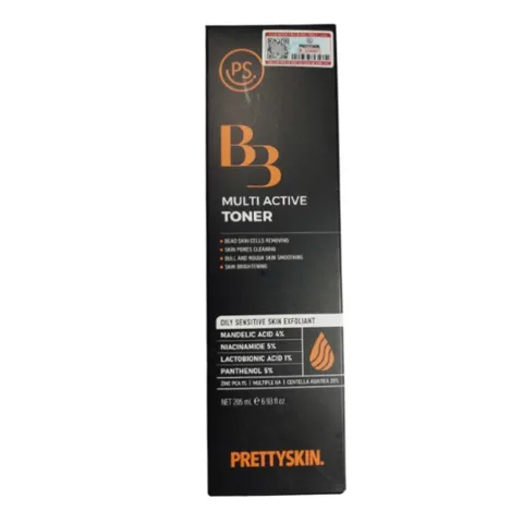 Toner Hỗ trợ Cấp ẩm Làm dịu da Prettyskin B3 Multi Active - Nước Hoa Hồng Dưỡng Sáng, Kiểm Soát Dầu và Làm Thoáng Lỗ Chân Lông (205ml)