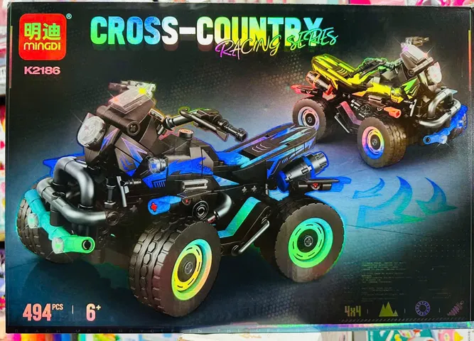 Đồ chơi lắp ráp Mingdi K2186 mô hình xe địa hình 4 bánh màu xanh CROSS COUNTRY gồm 494 chi tiết sáng tạo và thú vị