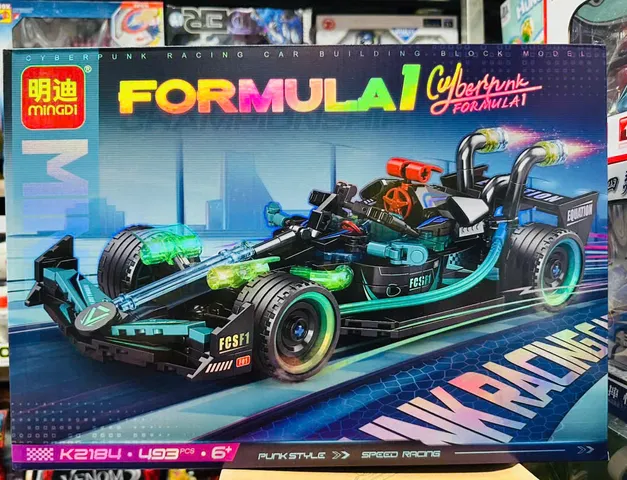 Đồ chơi lắp ráp Mingdi K2184 mô hình xe ô tô đua công thức 1 màu xanh FORMULA 1 SPEED RACING gồm 493 chi tiết