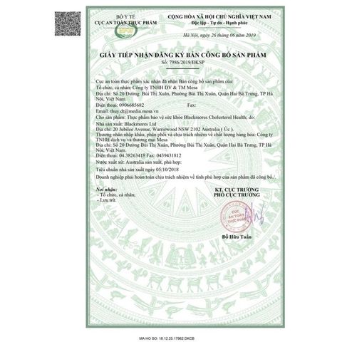 Viên uống Blackmores Cholesterol Health - Hỗ trợ giảm cholesterol xấu, bảo vệ tim mạch, 60 viên, nhập khẩu Úc