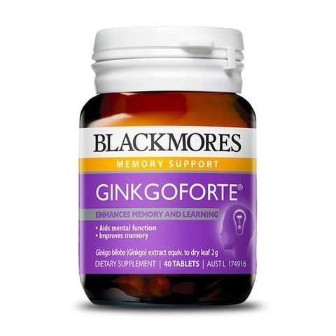 Viên uống Blackmores Ginkgoforte hỗ trợ trí não và cải thiện trí nhớ - Hộp 40 viên bổ não chất lượng cao từ Úc