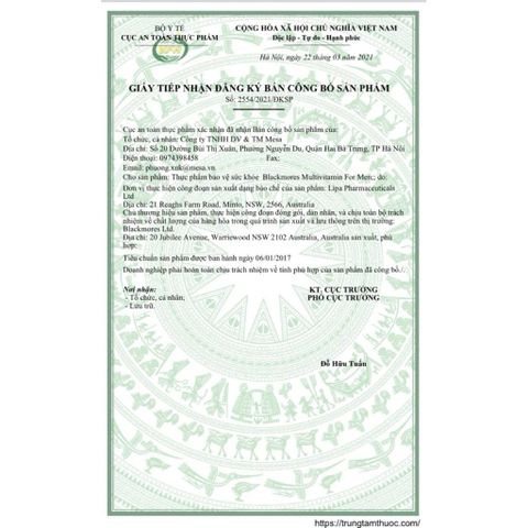 Viên uống Multivitamin Blackmores cho Nam Giới - Hỗ trợ sức khỏe sinh lý, năng lượng, hộp 50 viên, vitamin tổng hợp tự nhiên