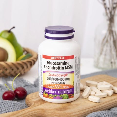 Viên uống bổ khớp Webber Naturals Glucosamine MSM 120 Viên - Hỗ trợ giảm đau, khớp khỏe mạnh, cải thiện tình trạng thoái hóa khớp