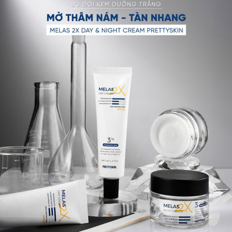 Kem Dưỡng Trắng Ban Đêm Melas 2X Cream PrettySkin 50ml - Giúp Mờ Nám, Tàn Nhang, Làm Sáng Da Hiệu Quả
