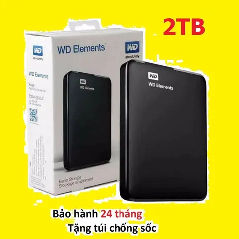 Ổ Cứng Di Động HDD 2.5 inch WD Elements Portable 2TB/3TB/4TB USB 3.0 Kèm Bao Chống Sốc Đa Năng trôi bảo hành 100% Chính Hãng 322224