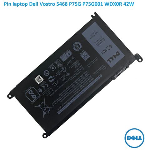 Pin Laptop Dell Vostro 5468 P75G001 WDX0R - 42wh, Chính Hãng, Màu Đen, Thay Thế Pin Inspiron 5584 3781 5485 5593 5590 5493