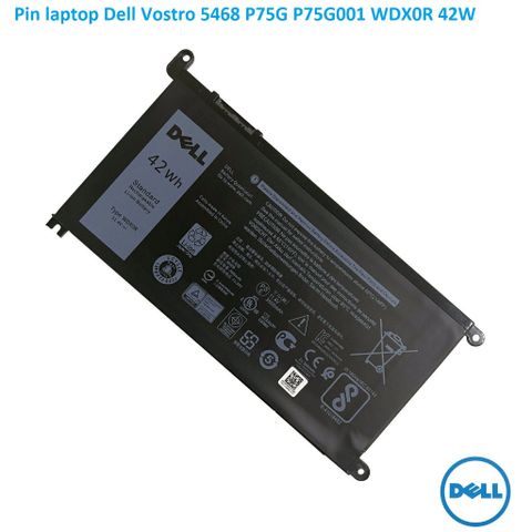 Pin Laptop Dell Inspiron 5368 5378 5379 7368 7378 WDX0R - Pin Chính Hãng 42Wh, Đen, Thay Thế Hoàn Hảo cho Máy Tính Xách Tay Dell