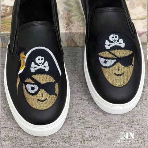 Giày Lười Nam Slip-on Hoạ Tiết Cướp Biển - Giày Đế Đúc Nguyên Khối Siêu Bền, Thời Trang Dễ Phối Đồ