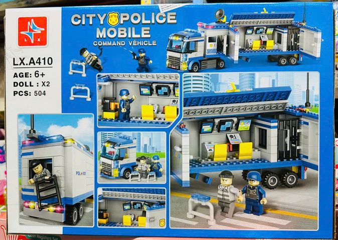 LX A410 CITY POLICE MOBILE COMMAND VEHICLE đồ chơi xây dựng đồ chơi lắp ráp chủ đề người bảo vệ thành phố 504 chi tiết cho trẻ từ 6 tuổi trở lên