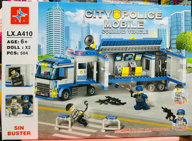LX A410 CITY POLICE MOBILE COMMAND VEHICLE đồ chơi xây dựng đồ chơi lắp ráp chủ đề người bảo vệ thành phố 504 chi tiết cho trẻ từ 6 tuổi trở lên