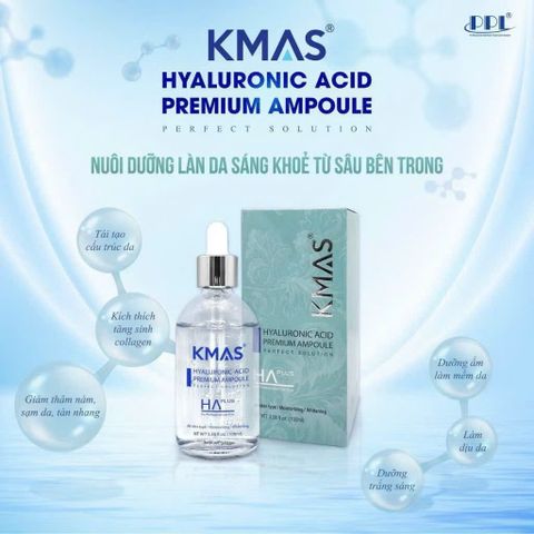 Serum KMAS HA Hyaluronic Acid 100ml - Dưỡng Ẩm, Phục Hồi Da Căng Bóng, Ngăn Ngừa Lão Hóa, Gel Chất Lượng Cao