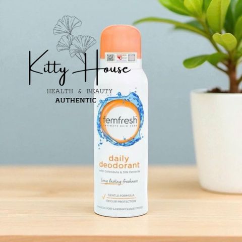Xịt Khử Mùi Femfresh Daily Deodorant Spray 125ml - Thơm Mát Vùng Kín, Chăm Sóc Sạch Sẽ, Tự Nhiên, Suốt 24 Giờ