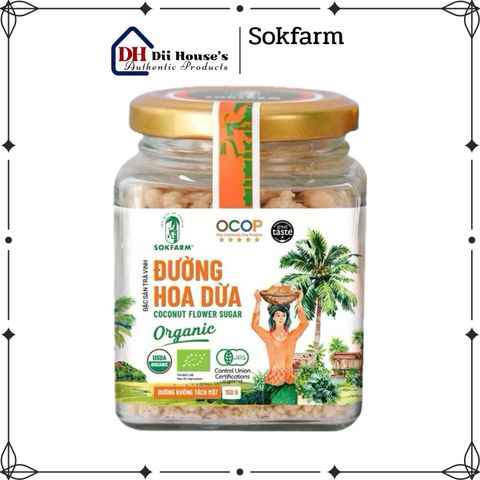 Đường Hoa Dừa Organic Sokfarm 150g - Đường Tự Nhiên Nguồn Gốc Từ Hoa Dừa, Thay Thế Đường Tinh Luyện, Thích Hợp Cho Món Ăn Healthy