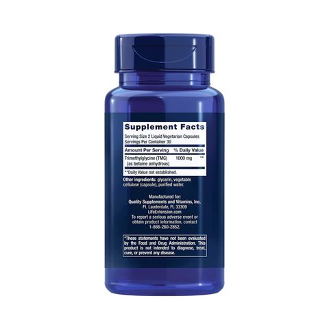 Viên Uống TMG 500mg Life Extension - Hỗ Trợ Tim Mạch & Sức Khỏe Toàn Diện, Hộp 60 Viên Nhộng, Sản Phẩm Mỹ