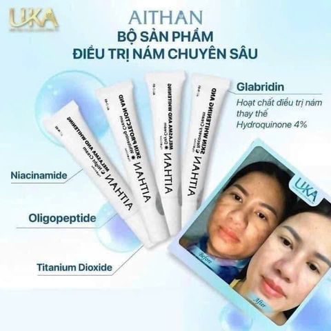 Bộ sản phẩm giảm thâm nám AiThan - Kem dưỡng trắng da, làm sáng và làm mờ vết nám hiệu quả, giá trị cho làn da khỏe đẹp.