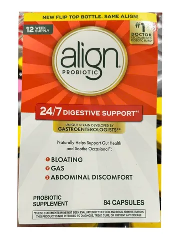 Viên uống probiotic hỗ trợ tiêu hóa Align 84 viên - Bifidobacterium 35624, bổ sung vi khuẩn lành mạnh cho sức khỏe đường ruột