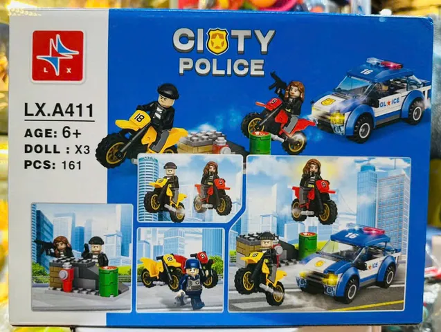 LX A411 CITY POLICE Đồ chơi xây dựng chủ đề cảnh sát bảo vệ thành phố gồm 161 chi tiết cho trẻ em từ 6 tuổi trở lên