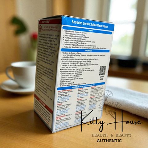 Bộ vệ sinh mũi dành cho trẻ em NeilMed Sinus Rinse - Bình rửa mũi kèm 30 gói hỗn hợp Sodium Chloride và Sodium Bicarbonate