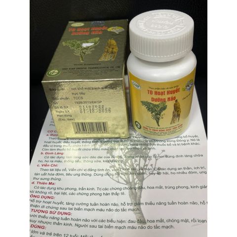 Tiền Đình Dưỡng Não TĐ Hoạt Huyết 50 Viên - Tăng Cường Trí Nhớ và Hỗ Trợ Tuần Hoàn Não hiệu quả