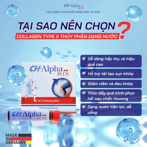 Collagen sụn khớp CH-Alpha PLUS hỗ trợ xương khớp, cung cấp dinh dưỡng cho khớp dạng nước từ Đức 30 ống*25ml
