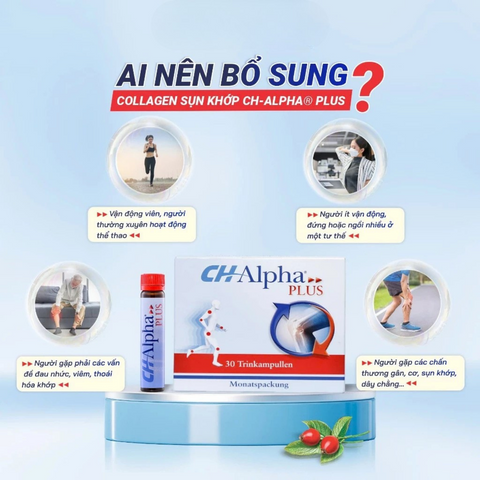 Collagen sụn khớp CH-Alpha PLUS hỗ trợ xương khớp, cung cấp dinh dưỡng cho khớp dạng nước từ Đức 30 ống*25ml